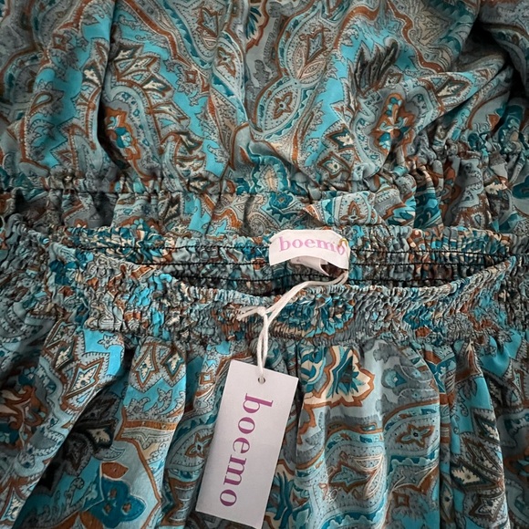 Anthropologie Boemo set cropped top pants large dress boho Bohemia green NWT - Picture 5 of 5